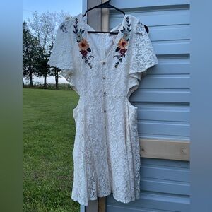Floral Embroidered Lace Dress